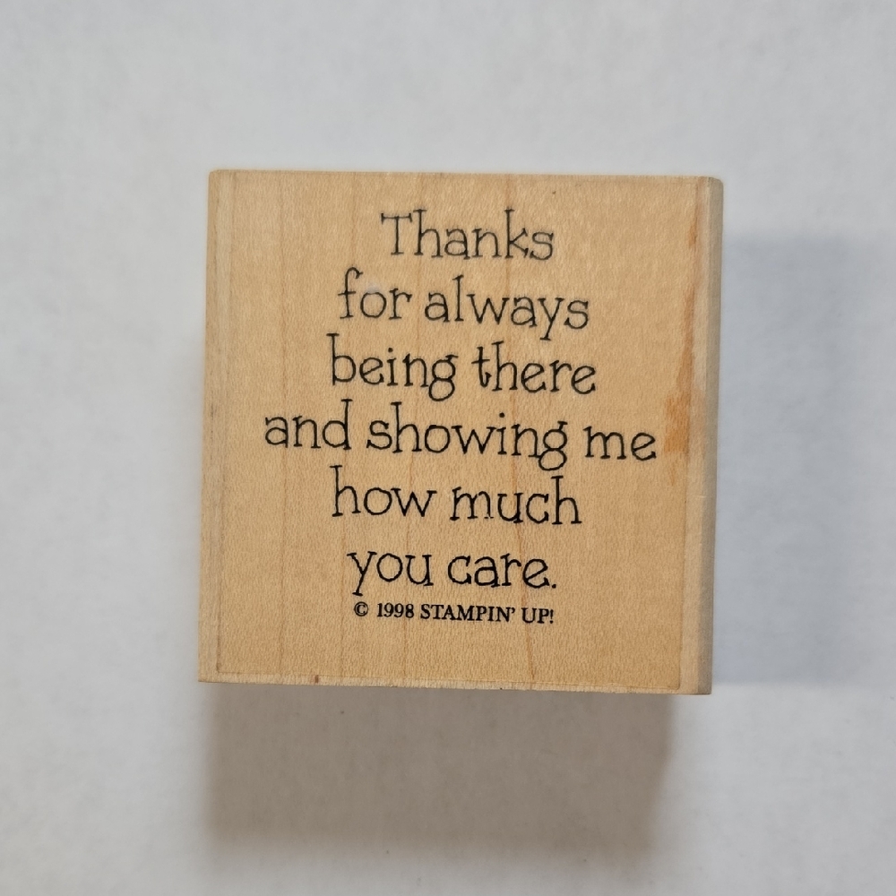Stampin' Up! 1998 Wooden Stamp with Sentiment